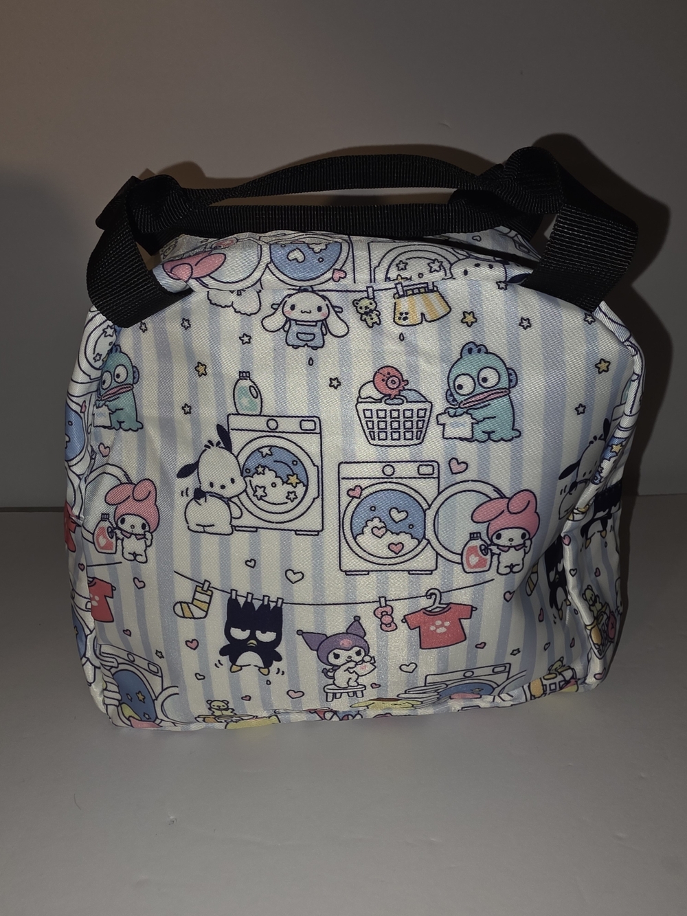 Cute Character Printed Lunch Bag in Pastel Pink & Blue